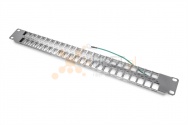 Patch Panel 19" 1U, 48x keystone, z podporą